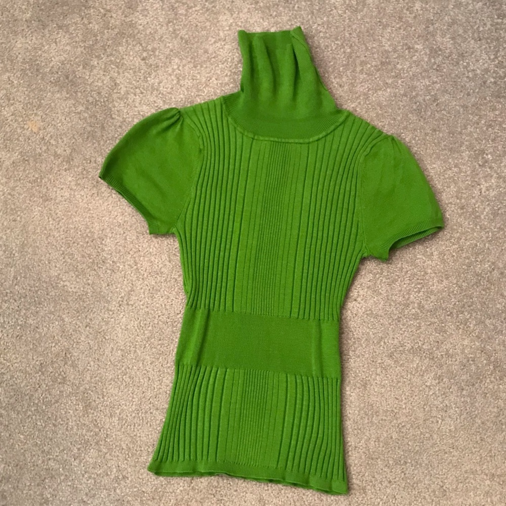 Green turtleneck sweater